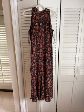 Sam Edelman | Dresses | Sam Edelman Navy Blue Floral Embroidered Midi Dress  | Poshmark